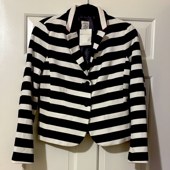 Gap Academy Blazer. Navy and White Striped Women's Blazer with coral. - Picture 1 of 8